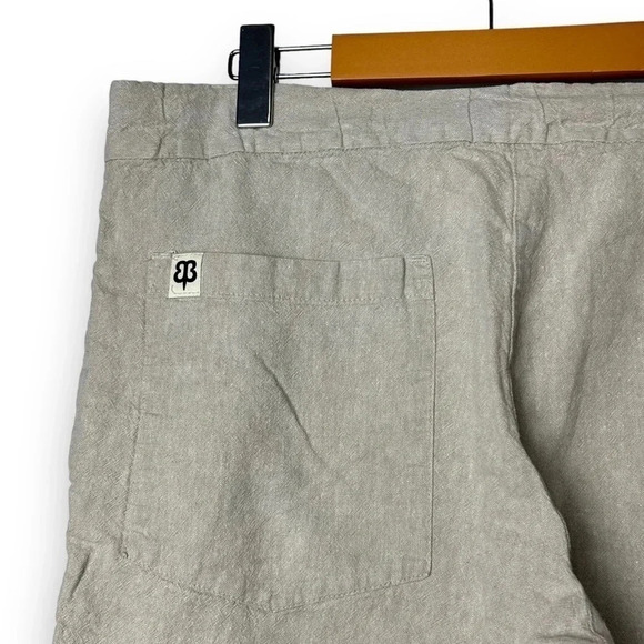 Betabrand Tan Linen Drawstring Loose Fit Ankle Pants - Picture 6 of 8